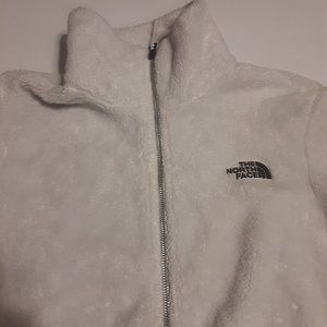 The North Face Women's White Furry Fleece Full Zip Jacket in Size M